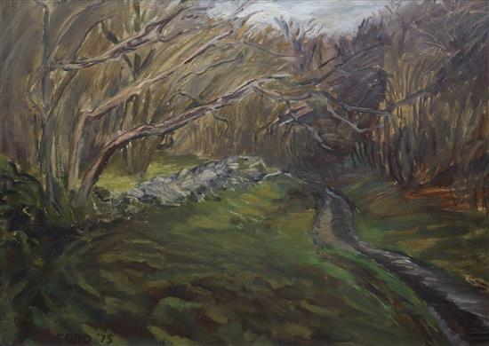 K.N.Ford, oil on board, Path to Blackrock, 38 x 54cm.